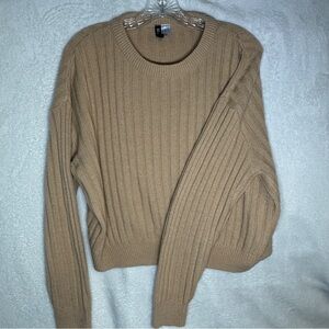 H&M Ribbed Knit Camel Sweater